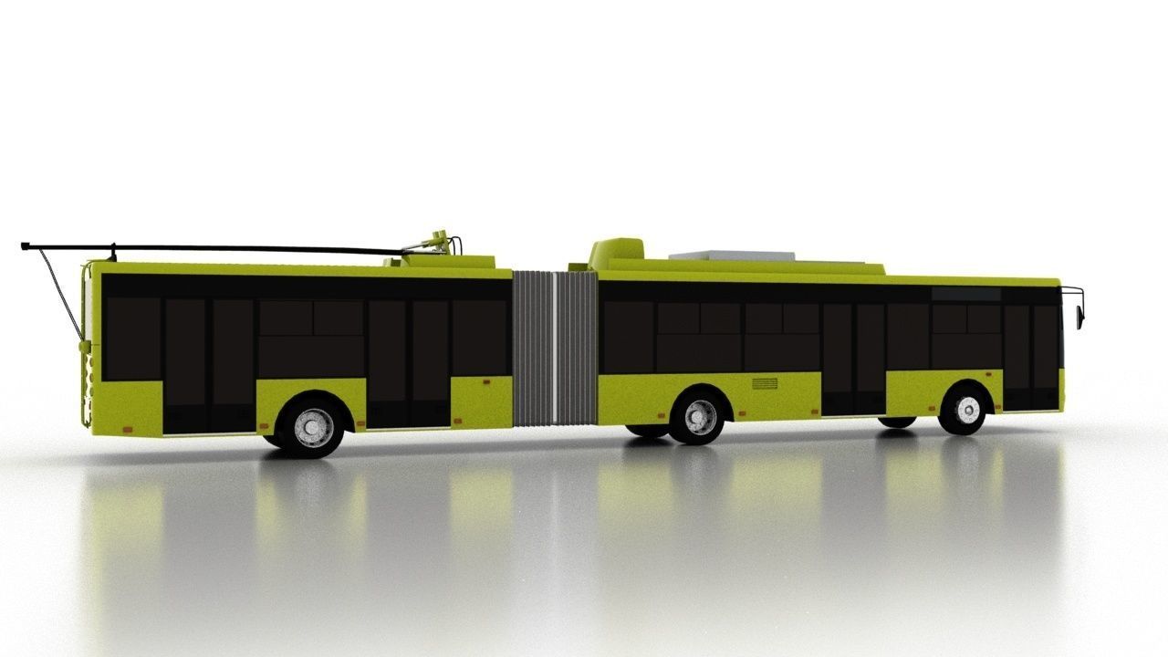 Trolleybus Bogdan T90110 Low Low-poly 3D model_6