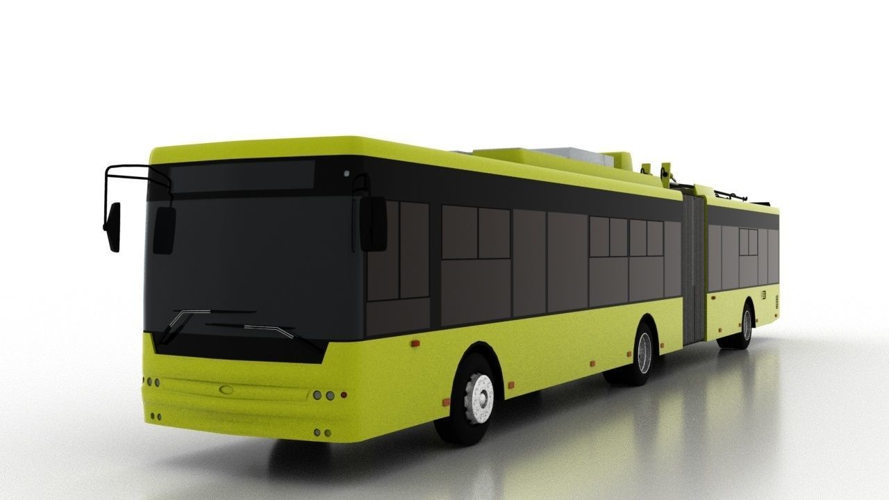 Trolleybus Bogdan T90110 Low Low-poly 3D model_1