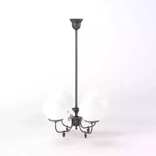 Hoyt Gas Fitter Uplight Chandelier 3D model