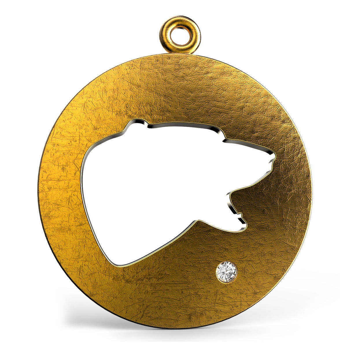Domed Bear Pendant design 3D print model_2