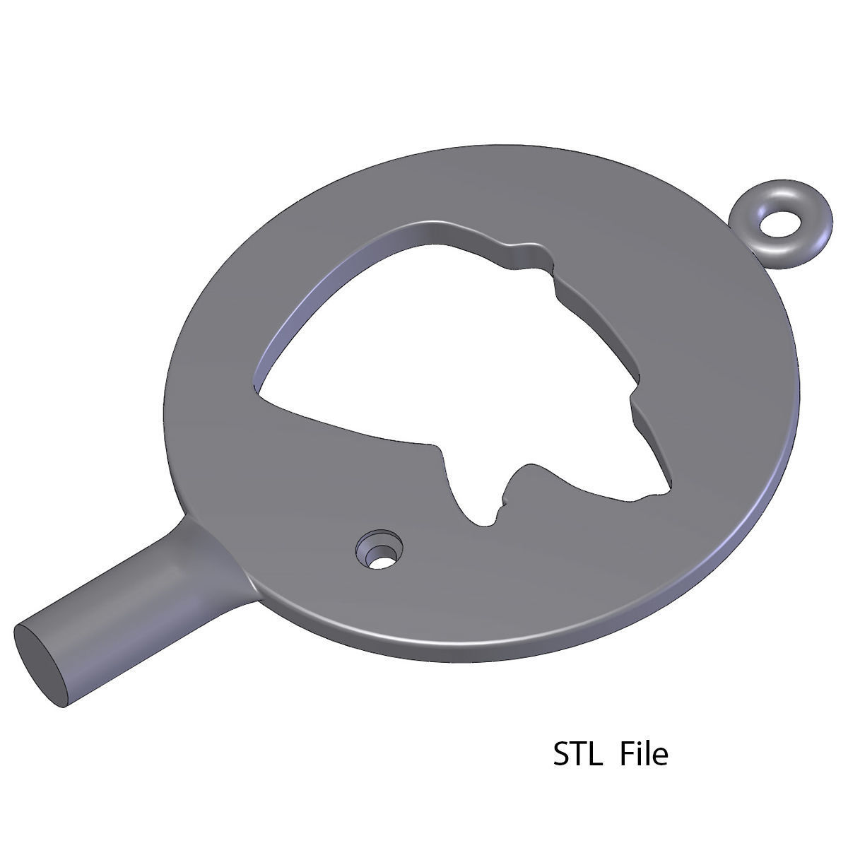 Domed Bear Pendant design 3D print model_6