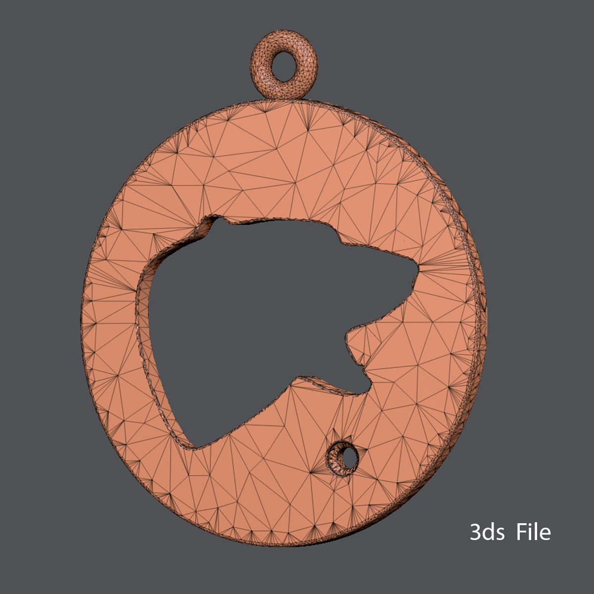 Domed Bear Pendant design 3D print model_4