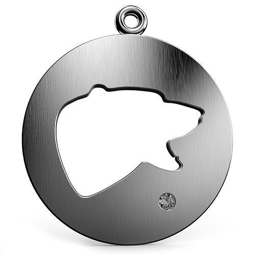 Domed Bear Pendant design 3D print model