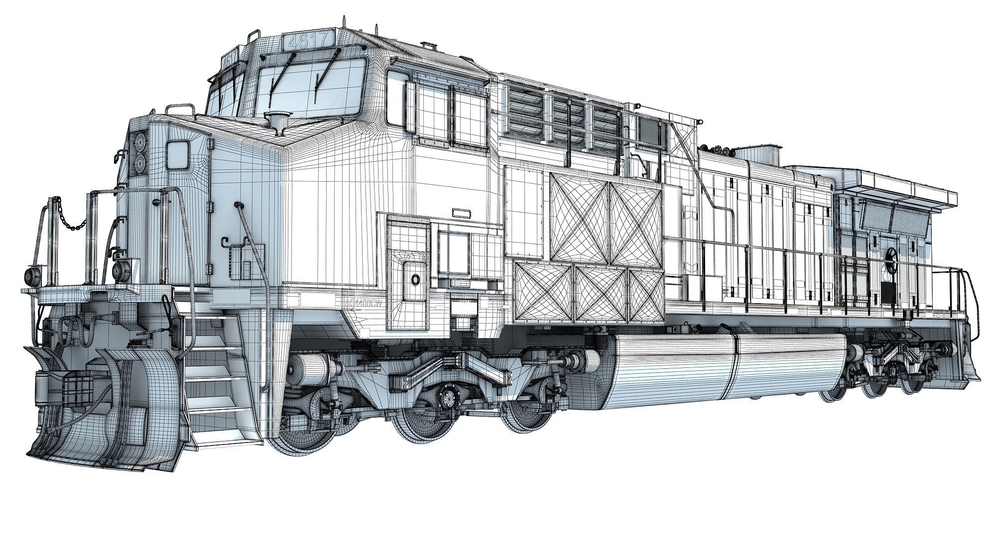 Locomotive GE AC4400CW BNSF 3D model_22