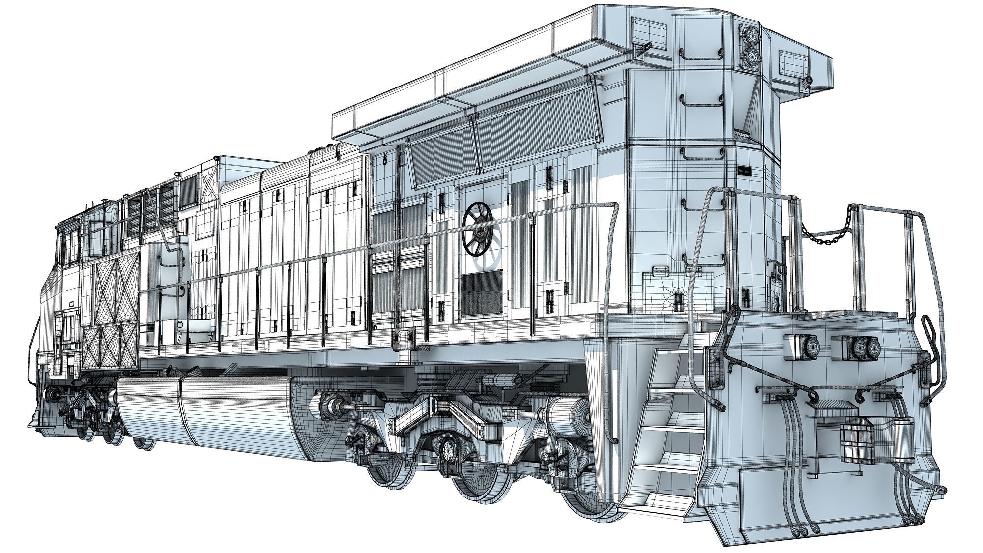 Locomotive GE AC4400CW BNSF 3D model_23
