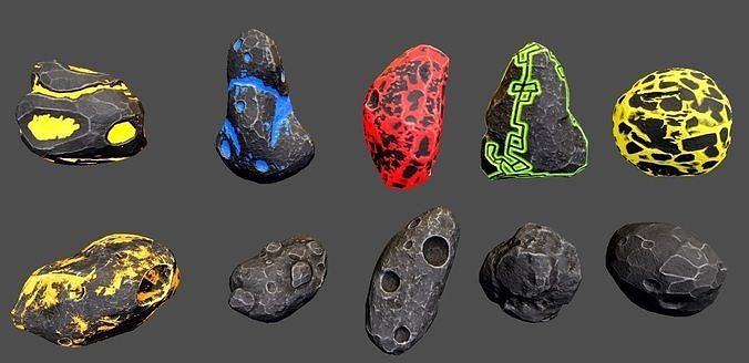 Asteroids -Meteorite PBR Low-poly 3D model Low-poly 3D model