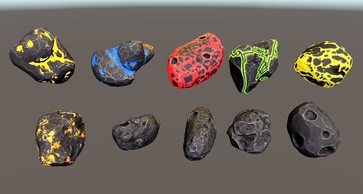 Asteroids -Meteorite PBR Low-poly 3D model Low-poly 3D model_4