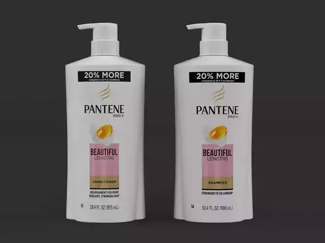 Pantene Shampoo and Conditioner 3D model