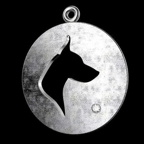 Domed Dog Pendant design 3D print model
