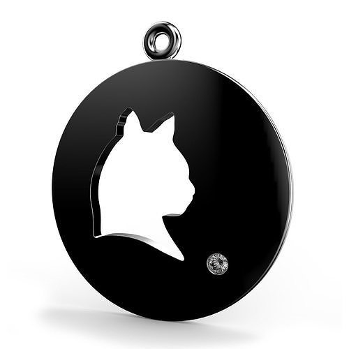 Domed Cat Pendant design 3D print model