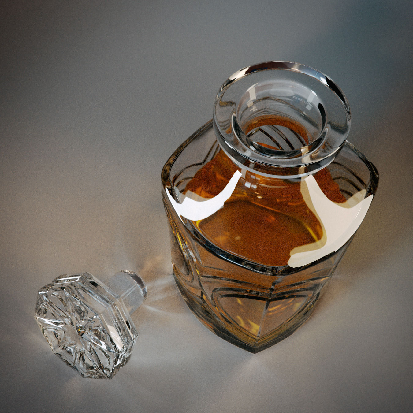 Whiskey set with bucket for ice 3D model_6