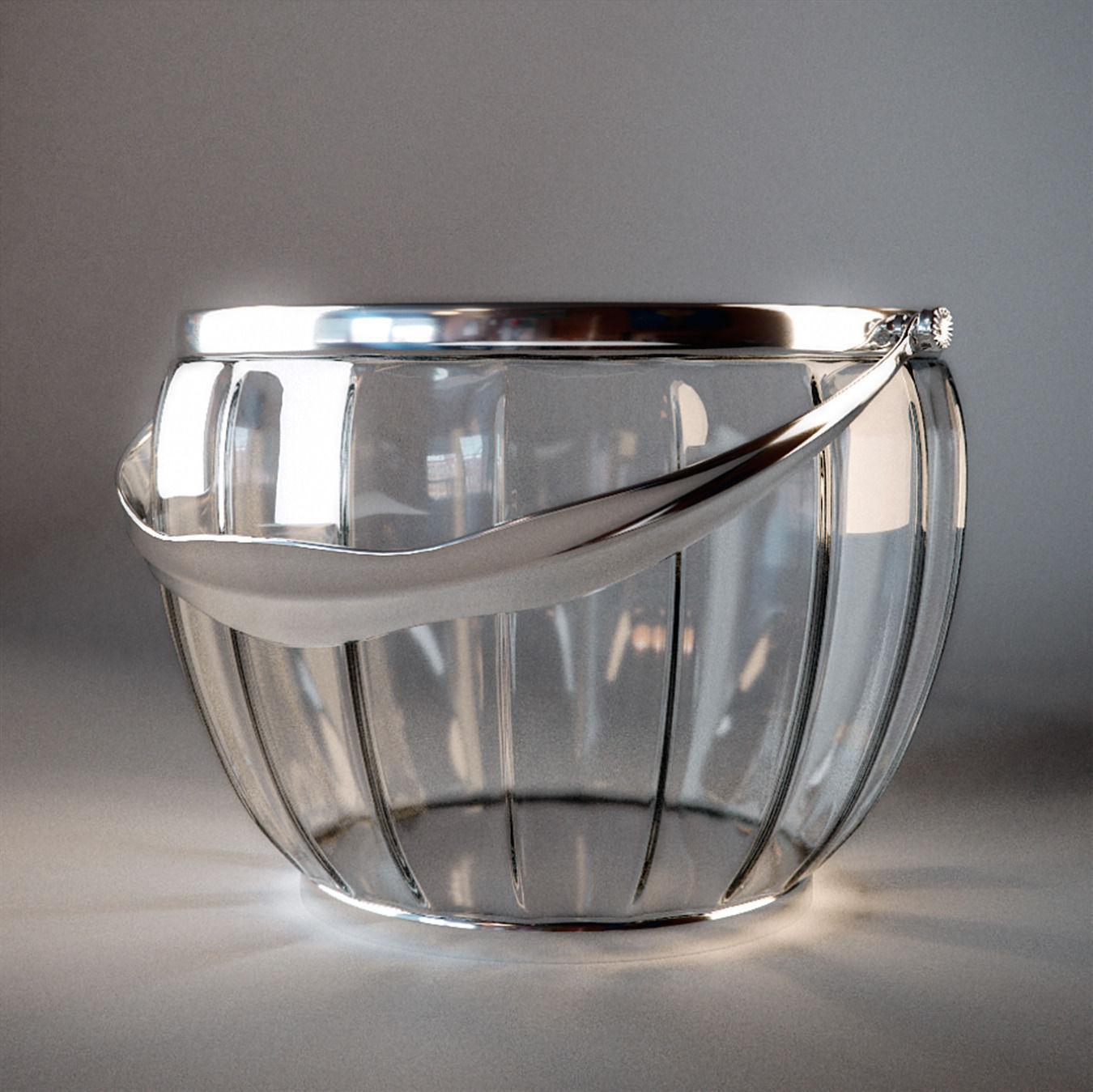 Whiskey set with bucket for ice 3D model_12