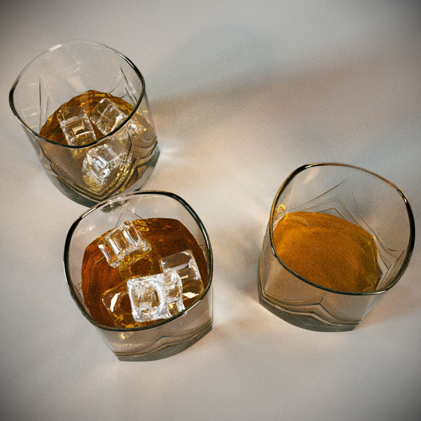 Whiskey set with bucket for ice 3D model_9