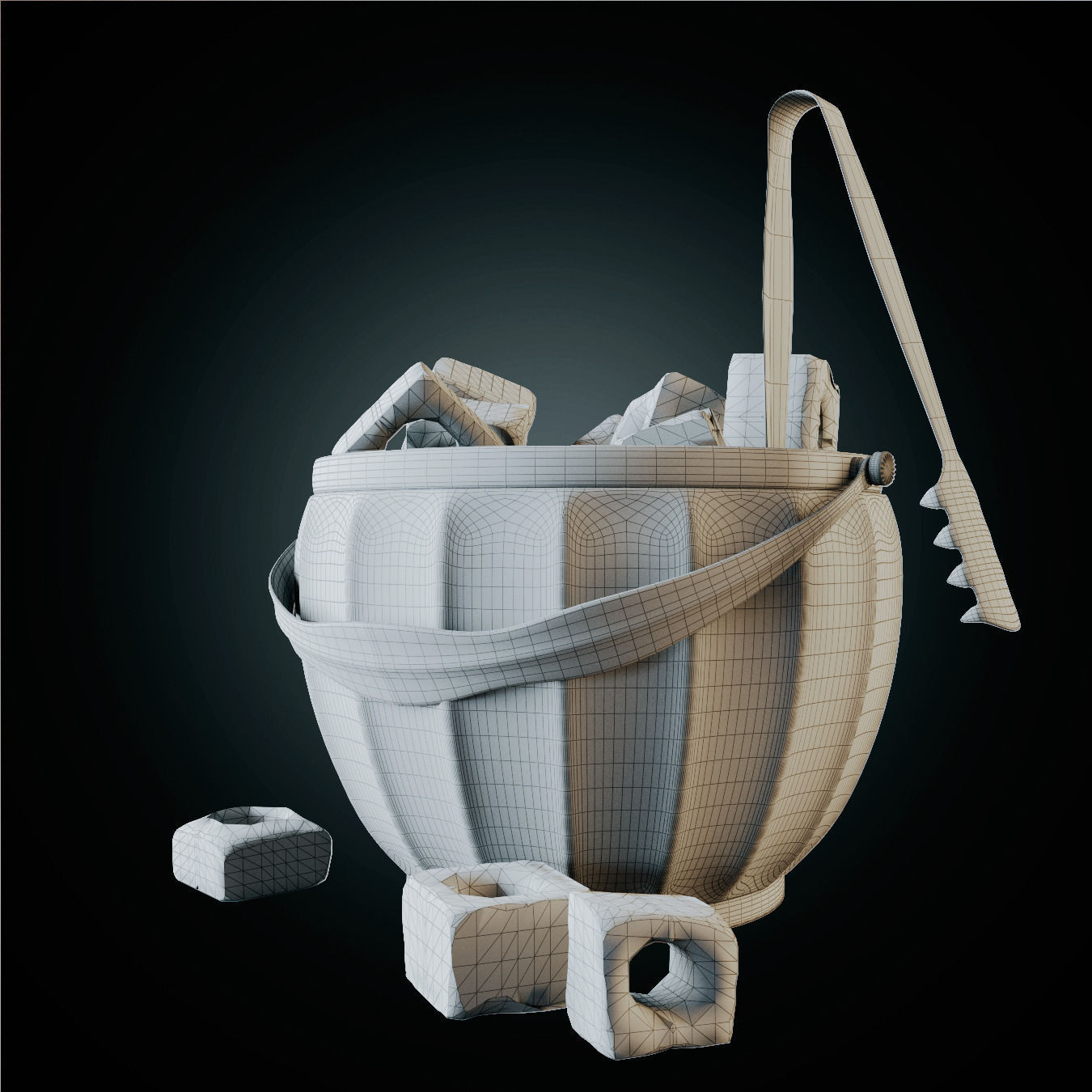 Whiskey set with bucket for ice 3D model_13