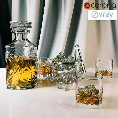 Whiskey set with bucket for ice