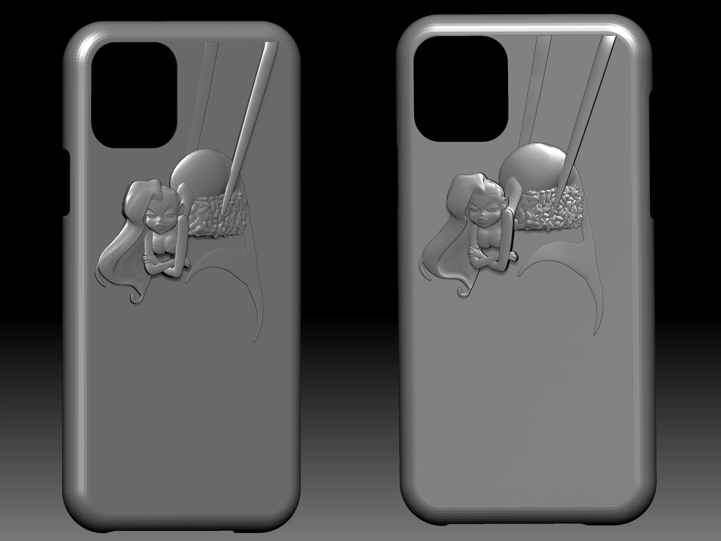Iphone 11 case mermaid sushi 3D print model_0