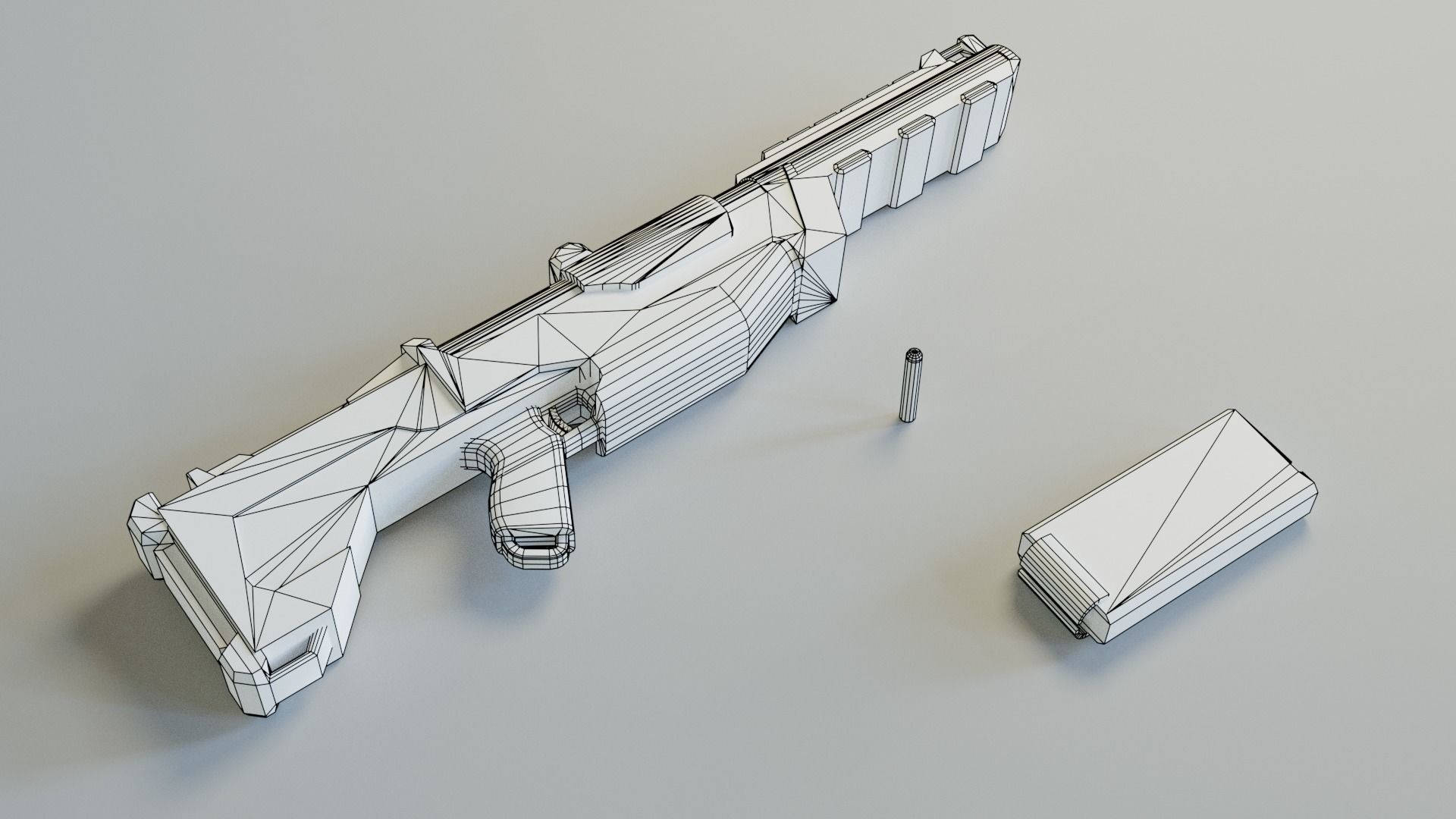 Blaster Nerf Low-poly 3D model_10