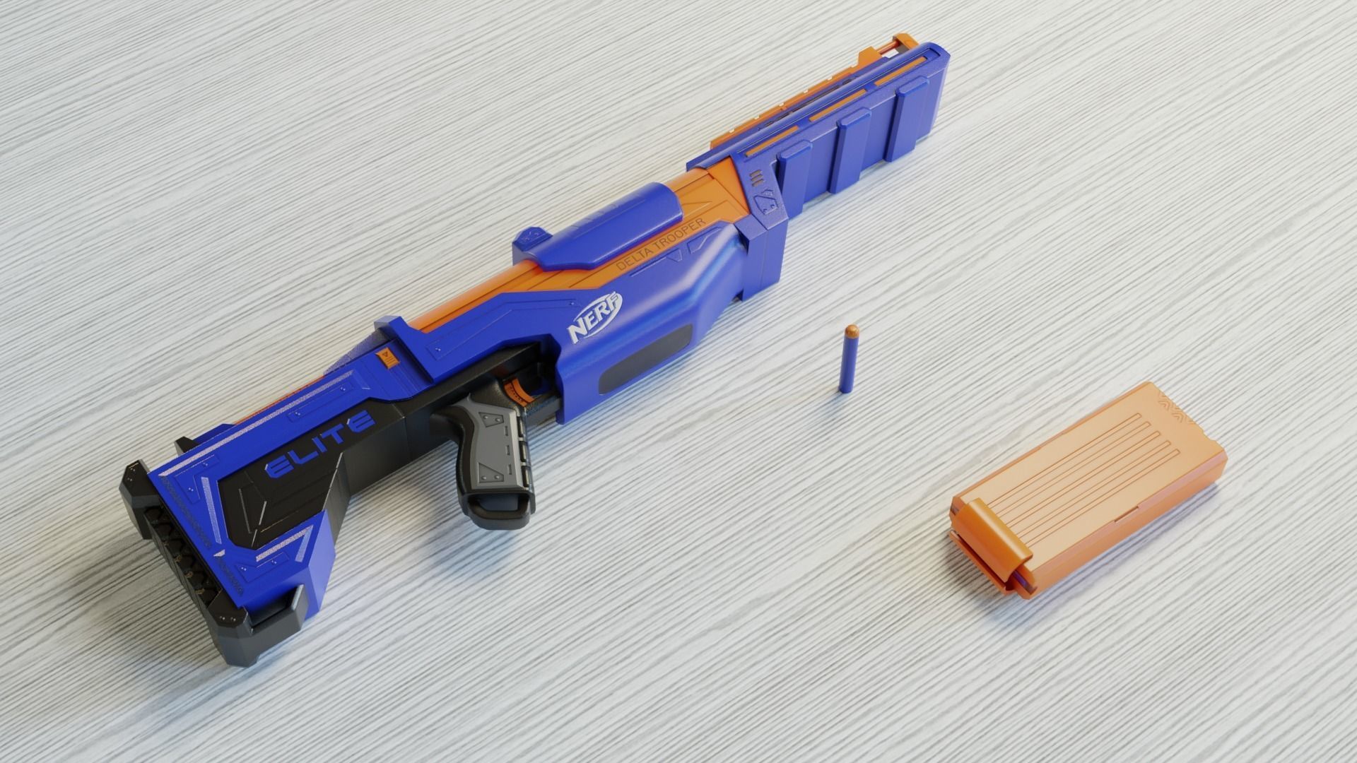 Blaster Nerf Low-poly 3D model_9