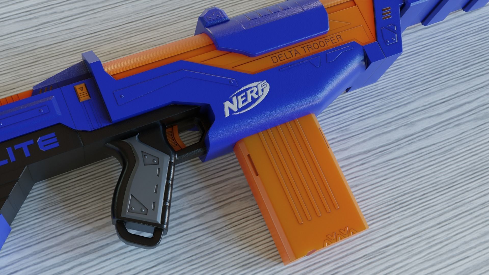 Blaster Nerf Low-poly 3D model_8