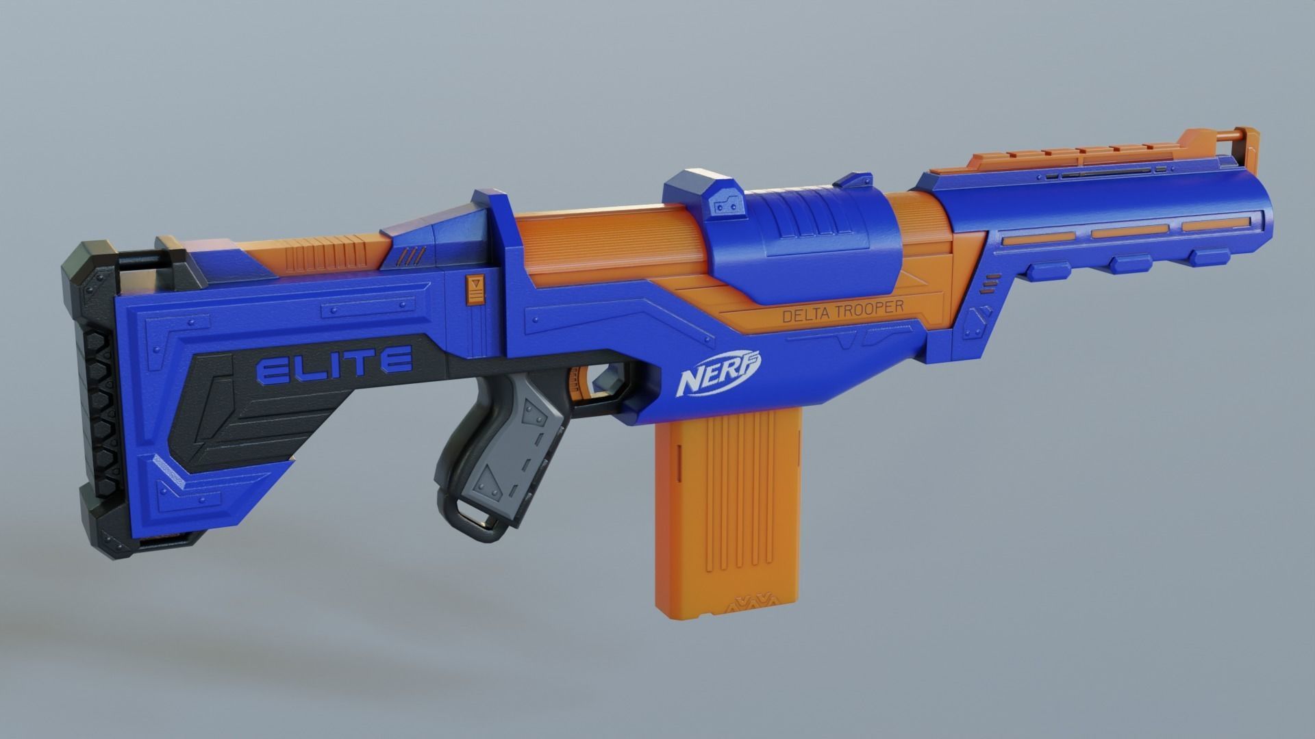 Blaster Nerf Low-poly 3D model_1