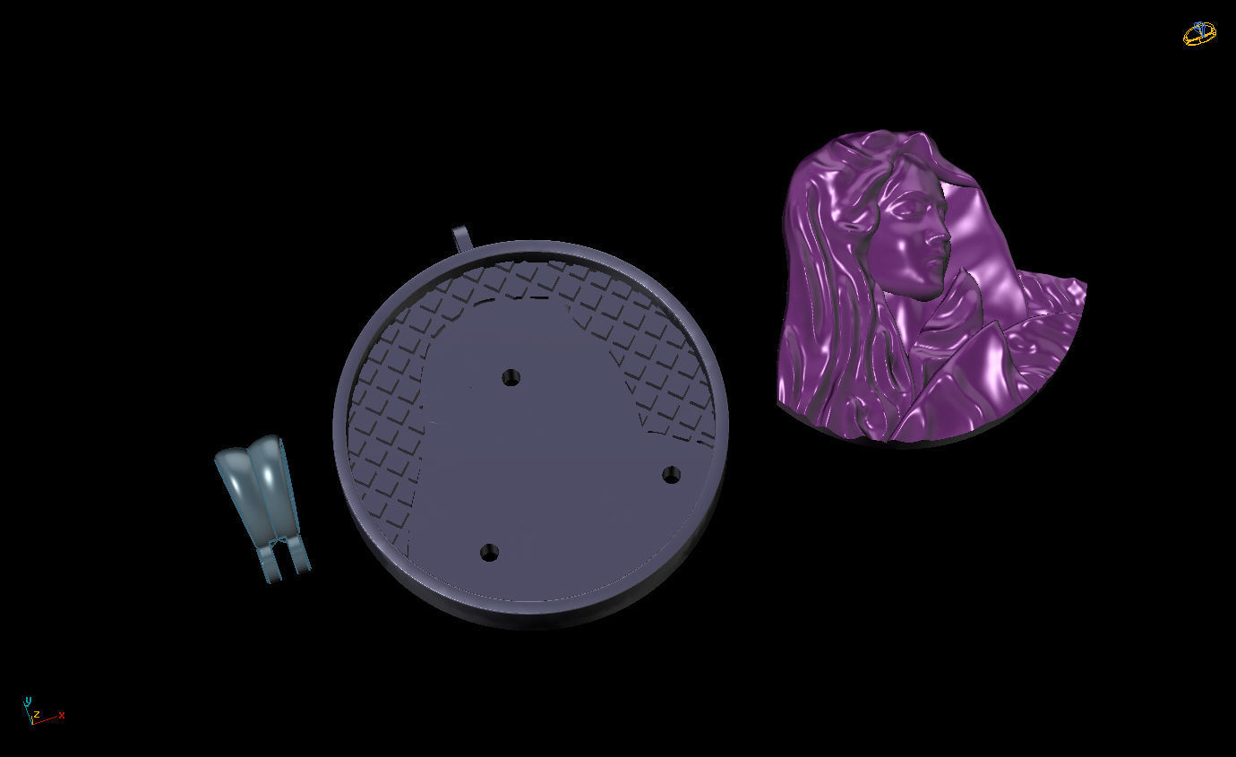 St Mary Pendant Necklace bas-relief 3D print model_4