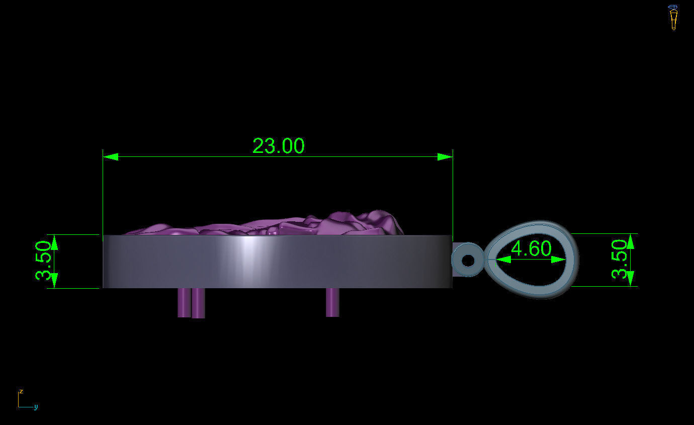 St Mary Pendant Necklace bas-relief 3D print model_6