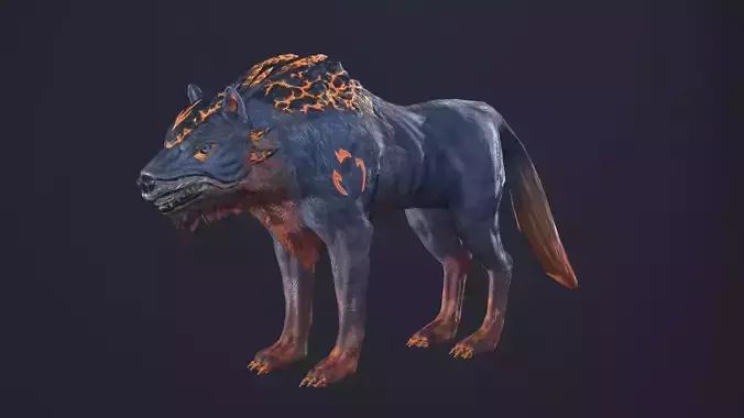 LavaWolf wolf Low-poly 3D model