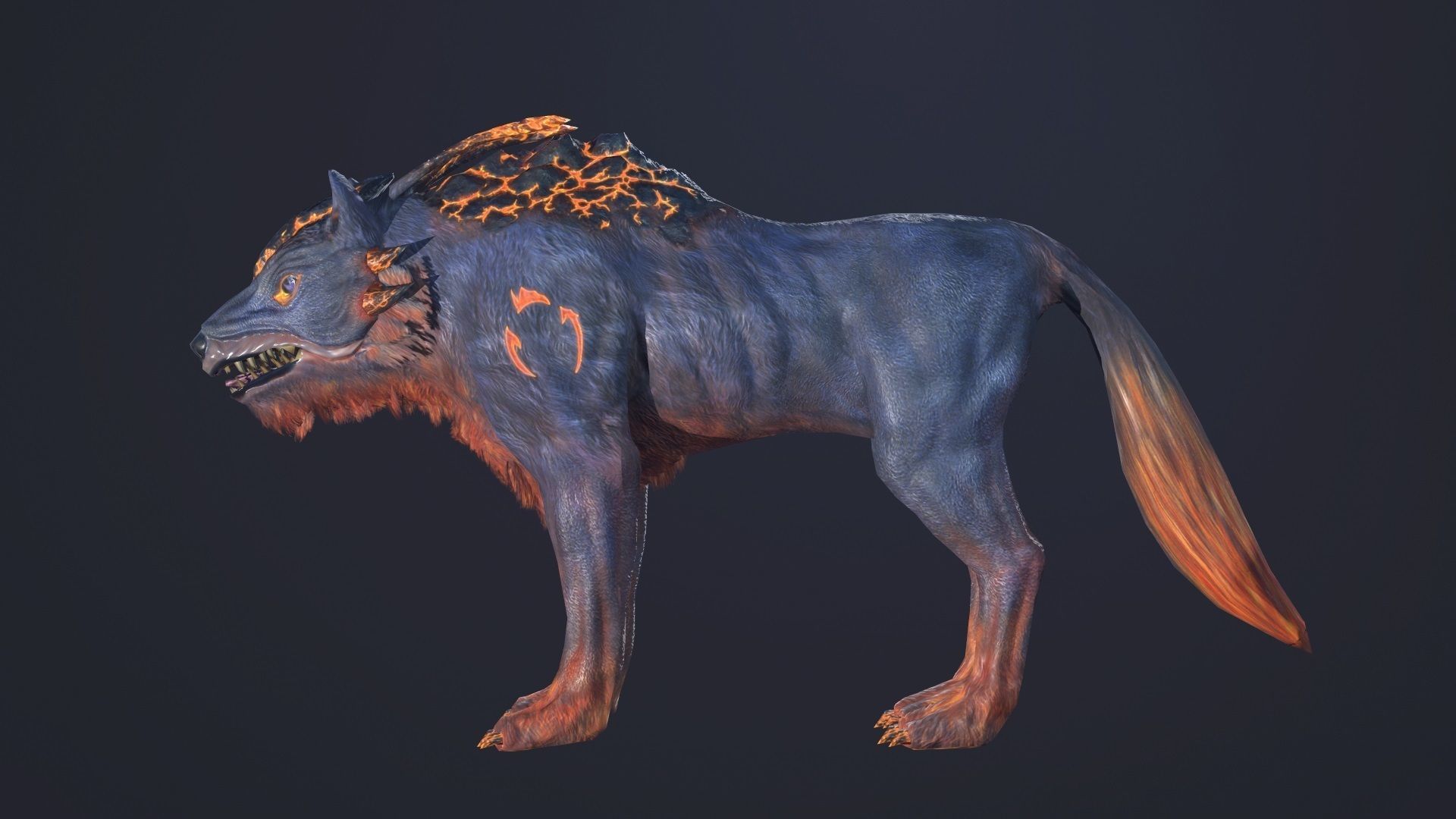LavaWolf wolf Low-poly 3D model_3
