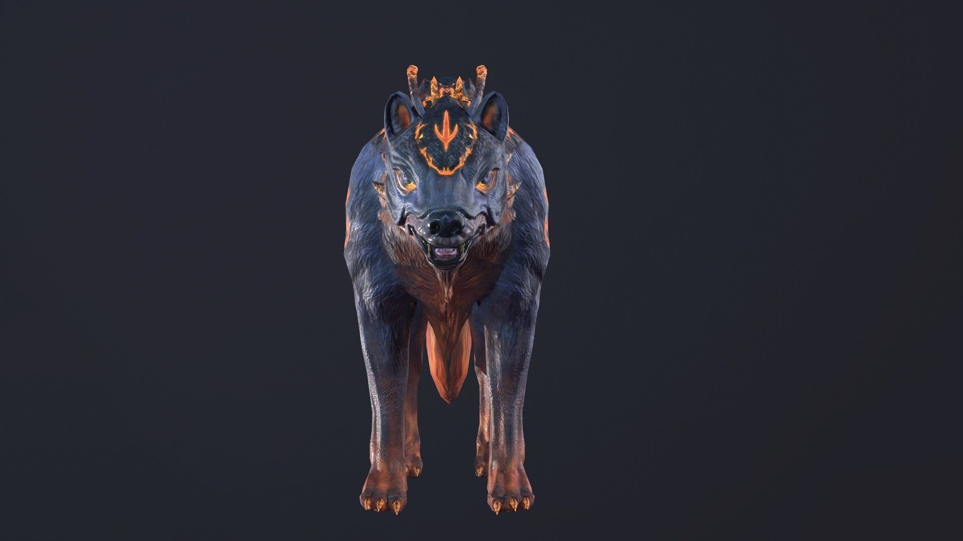 LavaWolf wolf Low-poly 3D model_5
