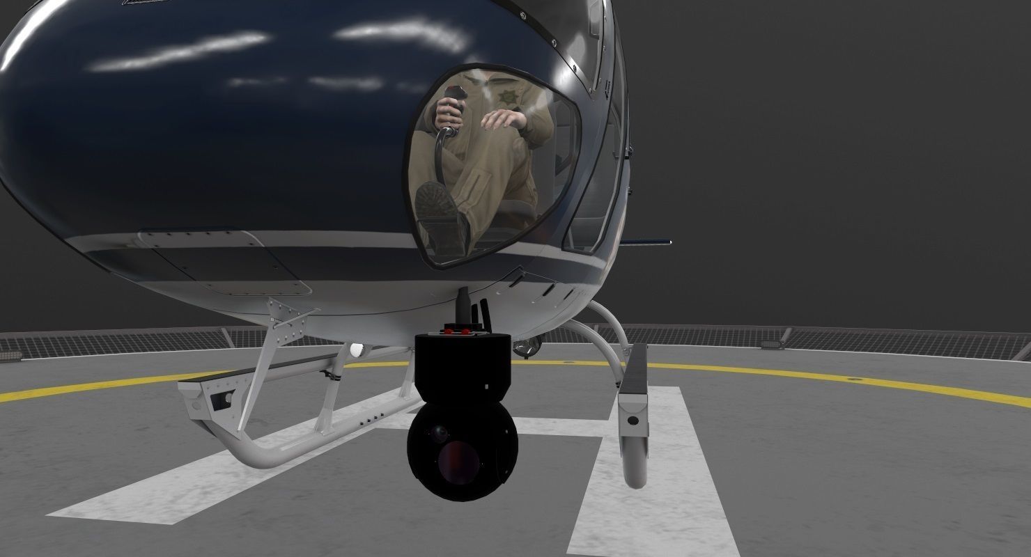 AS-350 Baltimore County Police Animated Low-poly 3D model_19