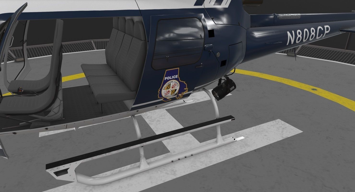 AS-350 Baltimore County Police Animated Low-poly 3D model_10