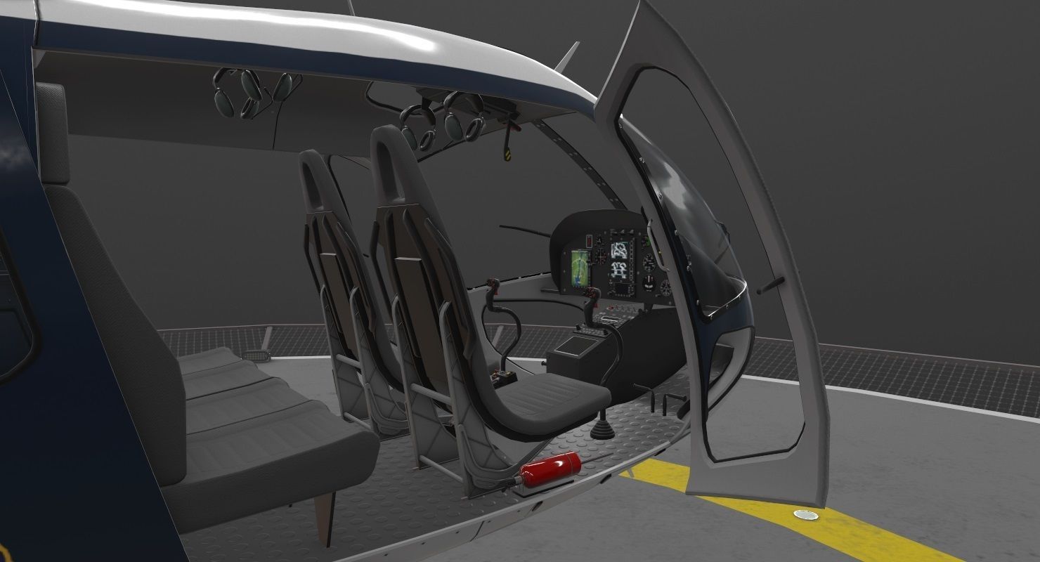 AS-350 Baltimore County Police Animated Low-poly 3D model_6