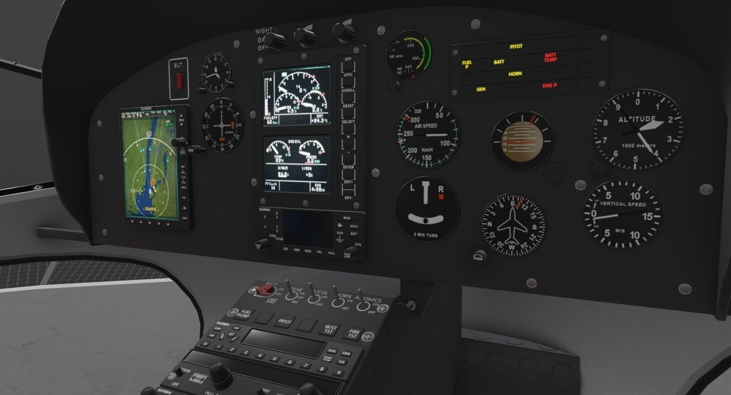 AS-350 Baltimore County Police Animated Low-poly 3D model_8