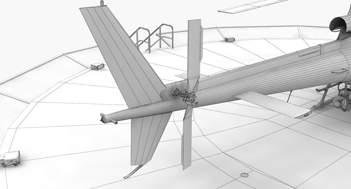 AS-350 Baltimore County Police Animated Low-poly 3D model_27