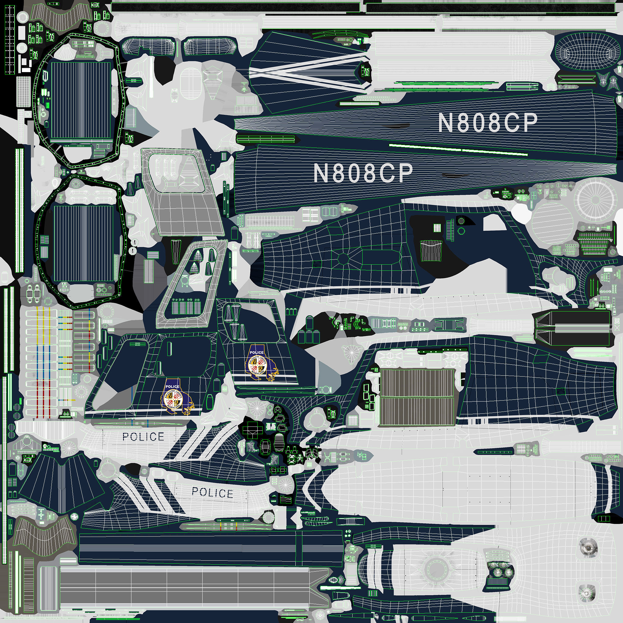 AS-350 Baltimore County Police Animated Low-poly 3D model_24