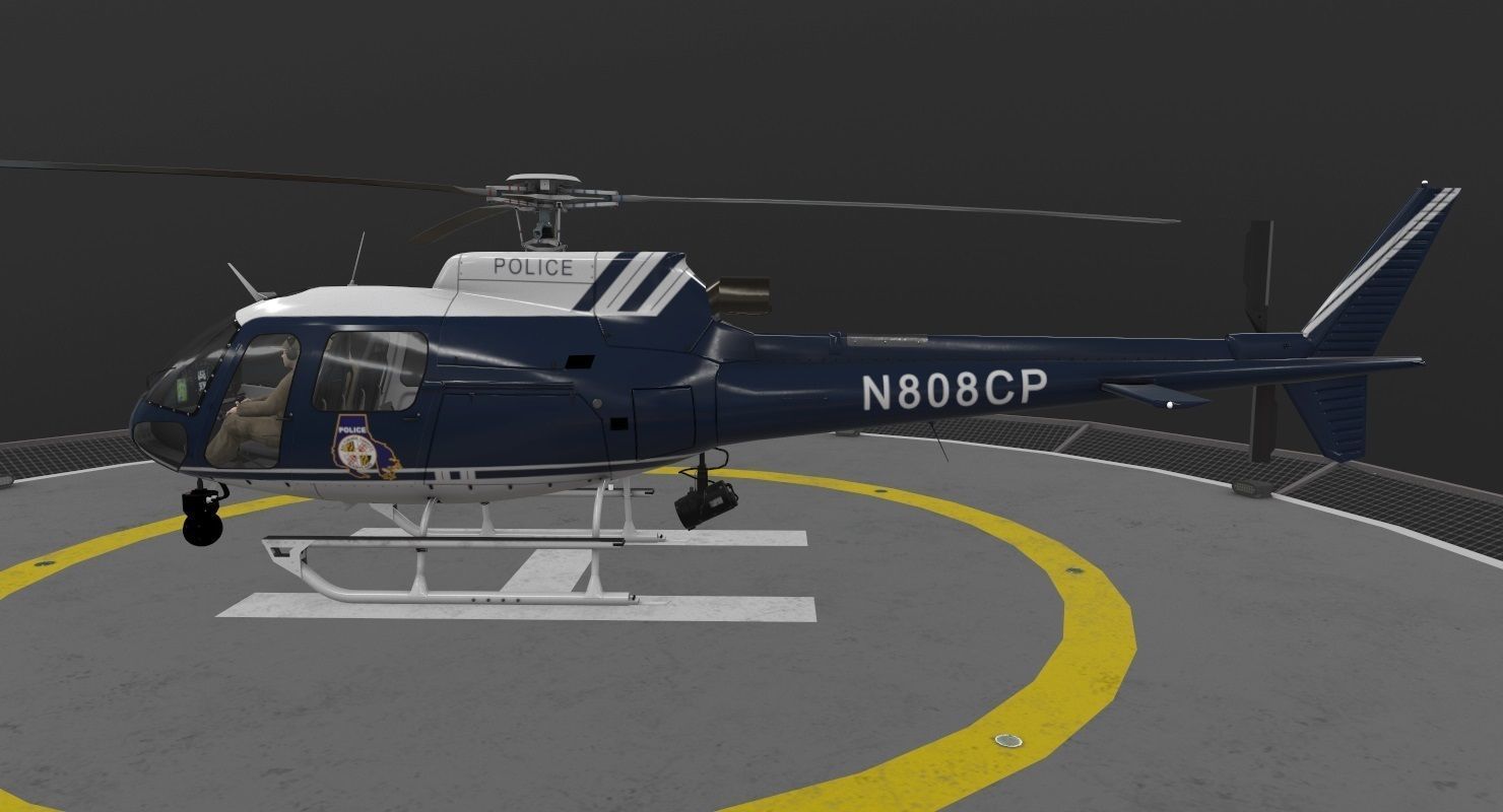 AS-350 Baltimore County Police Animated Low-poly 3D model_20