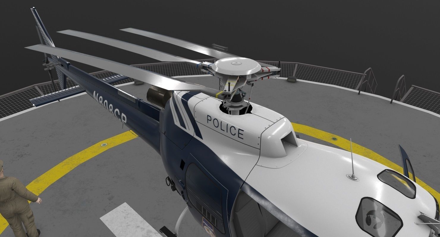 AS-350 Baltimore County Police Animated Low-poly 3D model_5