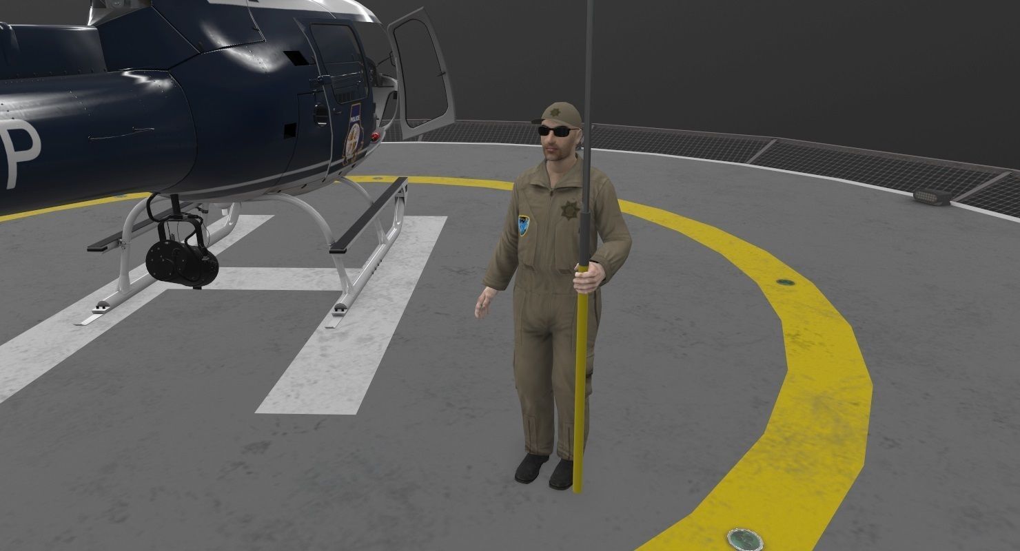 AS-350 Baltimore County Police Animated Low-poly 3D model_4