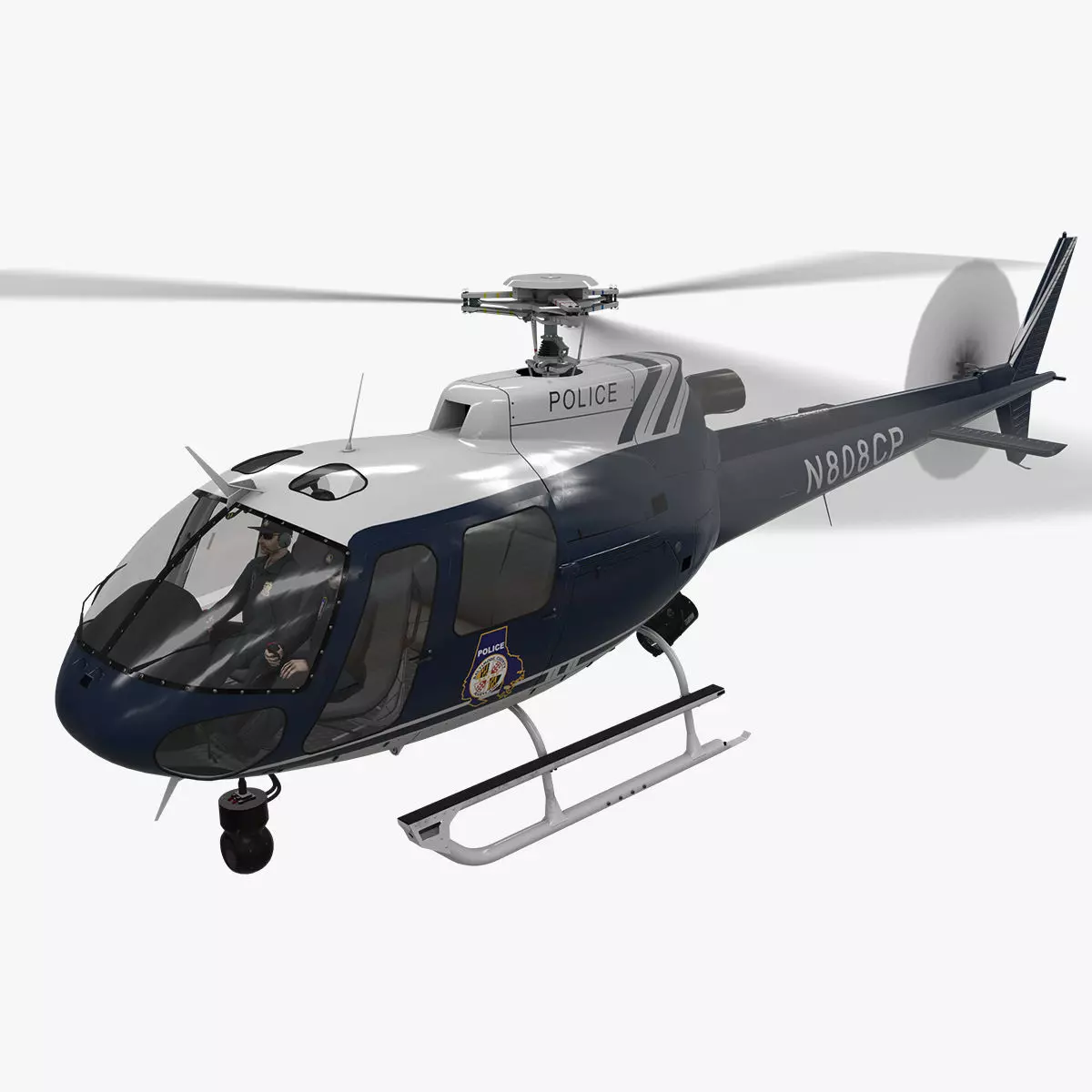 AS-350 Baltimore County Police Animated Low-poly 3D model_0