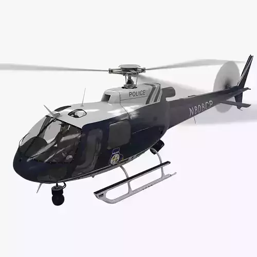 AS-350 Baltimore County Police Animated Low-poly 3D model