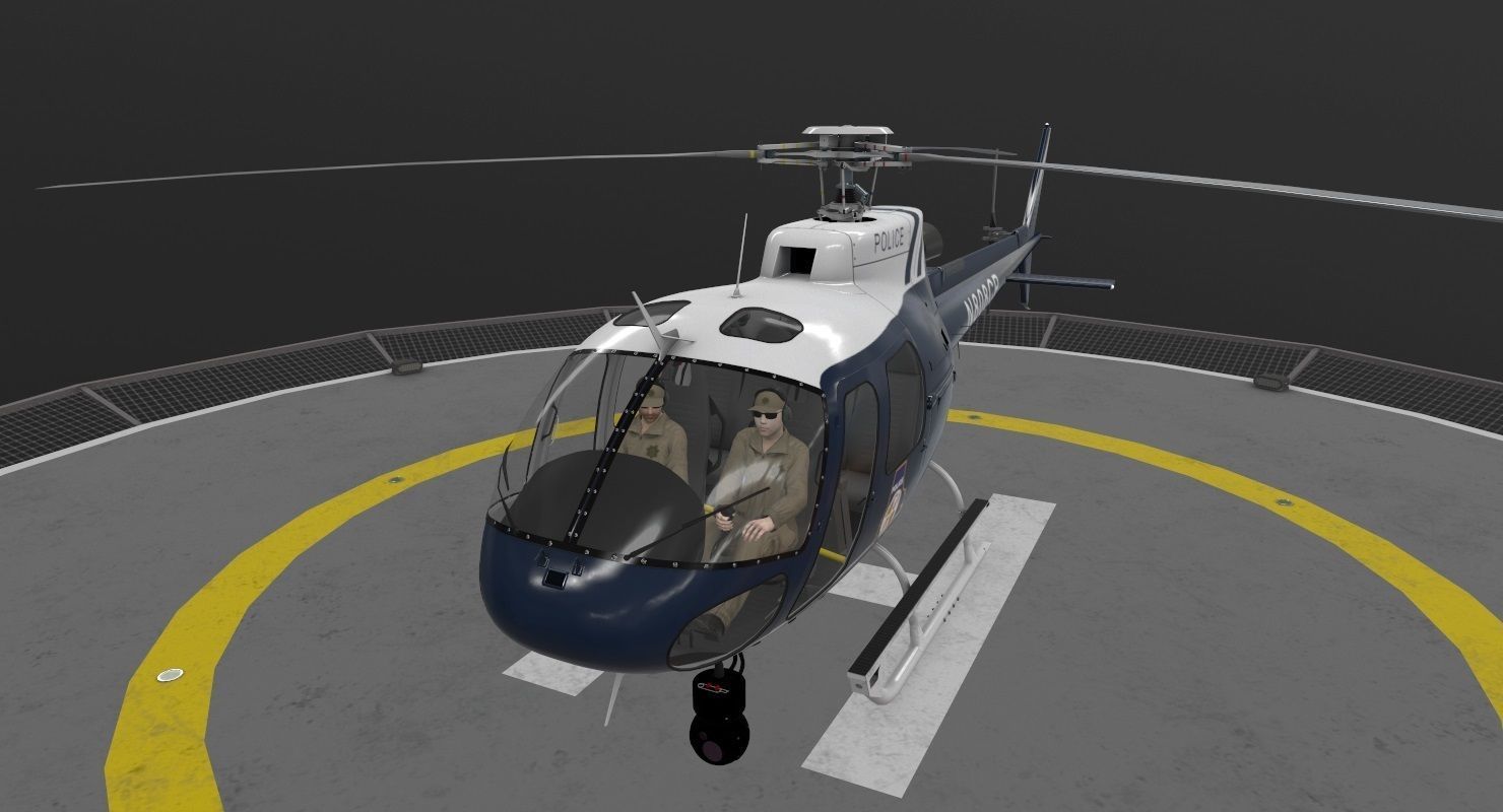 AS-350 Baltimore County Police Animated Low-poly 3D model_15