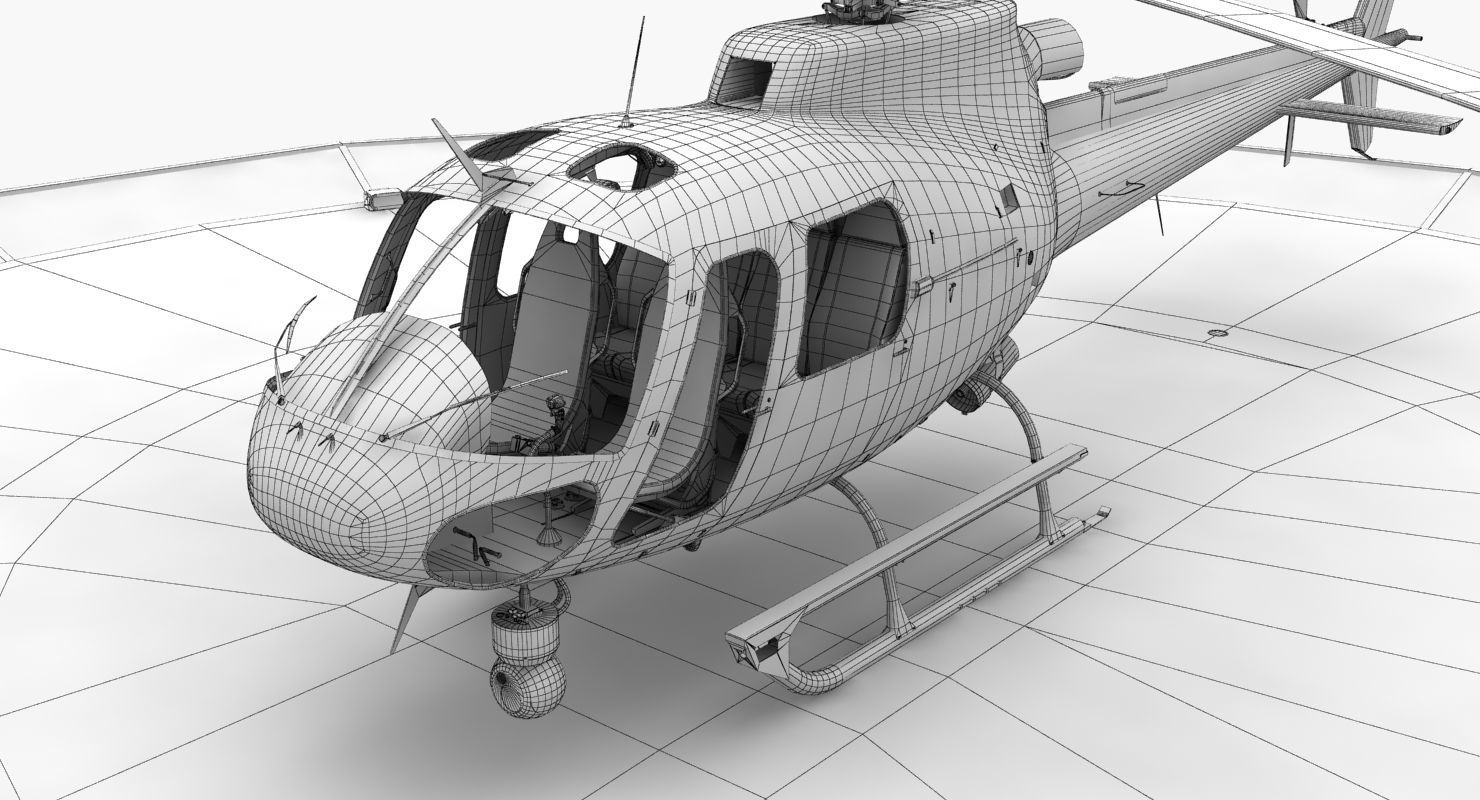 AS-350 Baltimore County Police Animated Low-poly 3D model_25