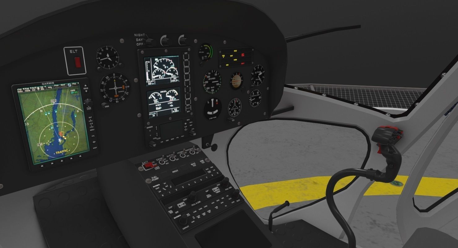 AS-350 Baltimore County Police Animated Low-poly 3D model_7