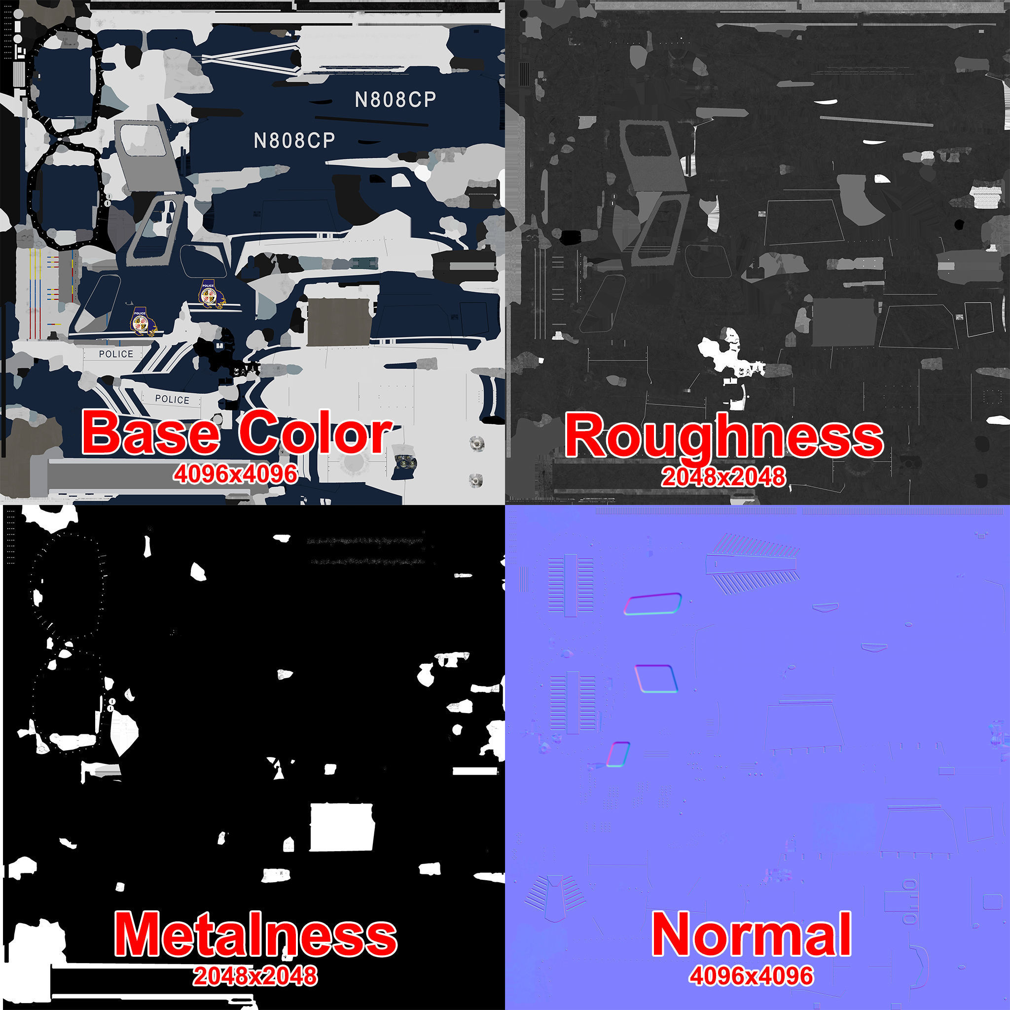 AS-350 Baltimore County Police Animated Low-poly 3D model_23