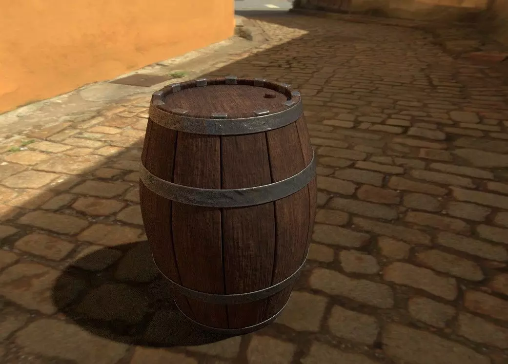 Barrel wooden Free 3D model