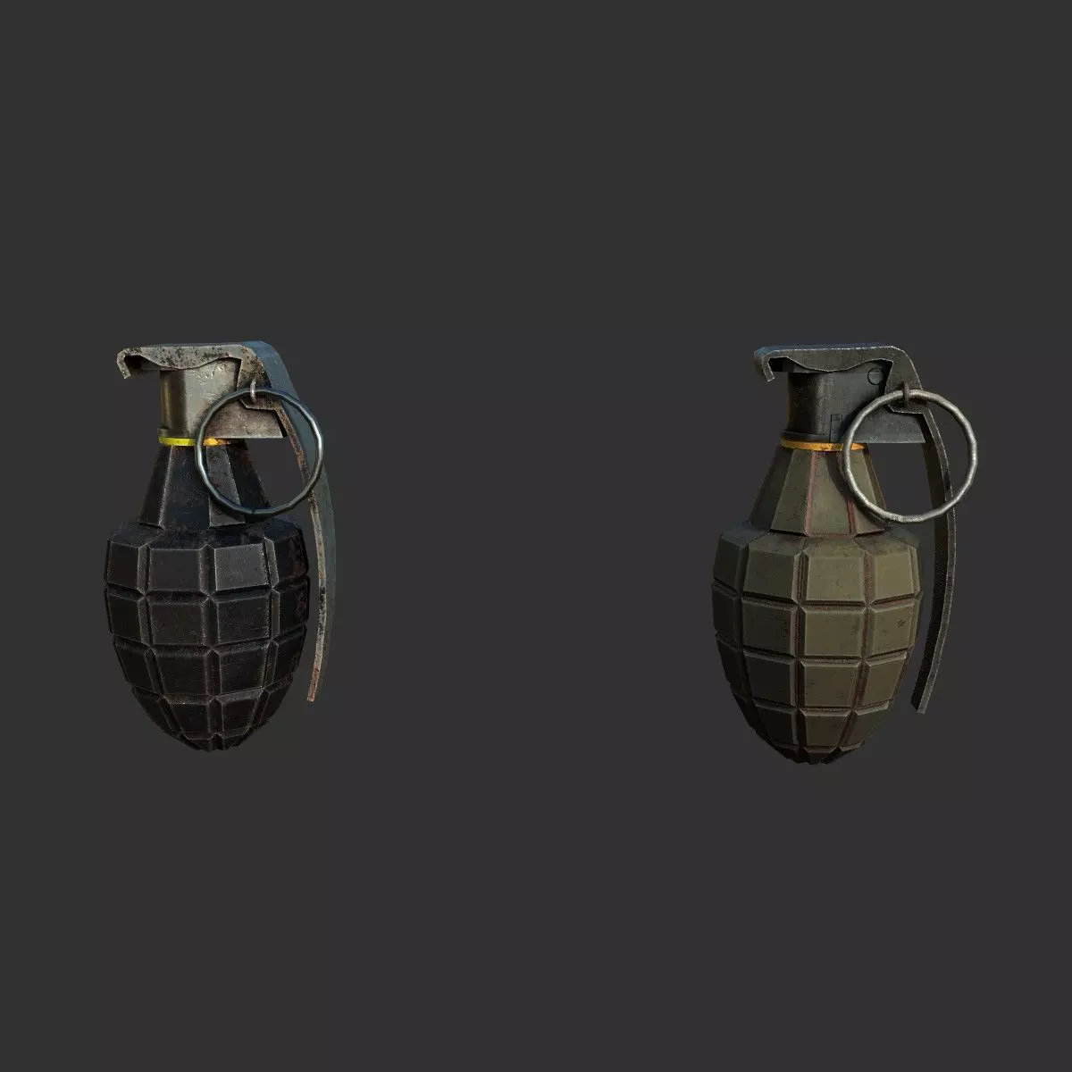 Grenade Low-poly 3D model_0