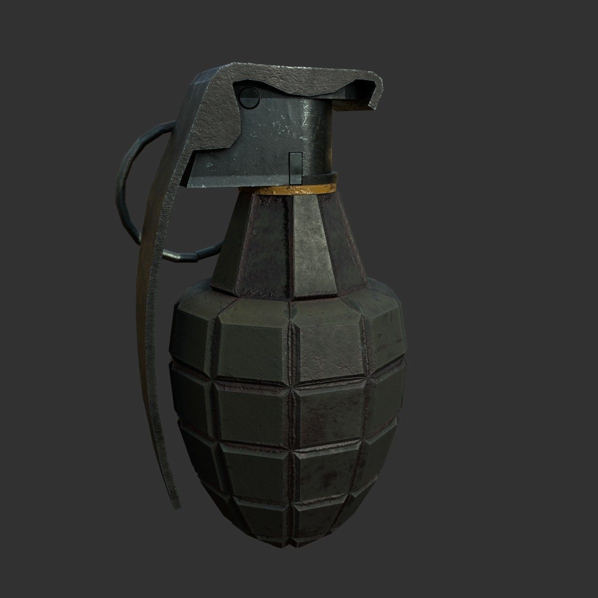 Grenade Low-poly 3D model_2