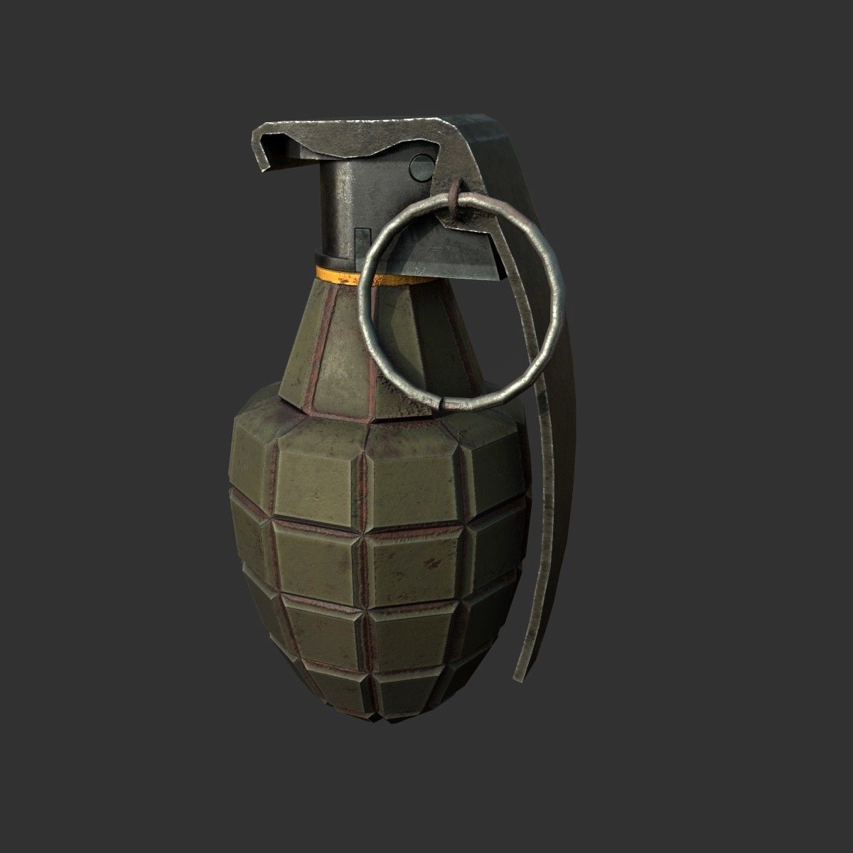 Grenade Low-poly 3D model_1