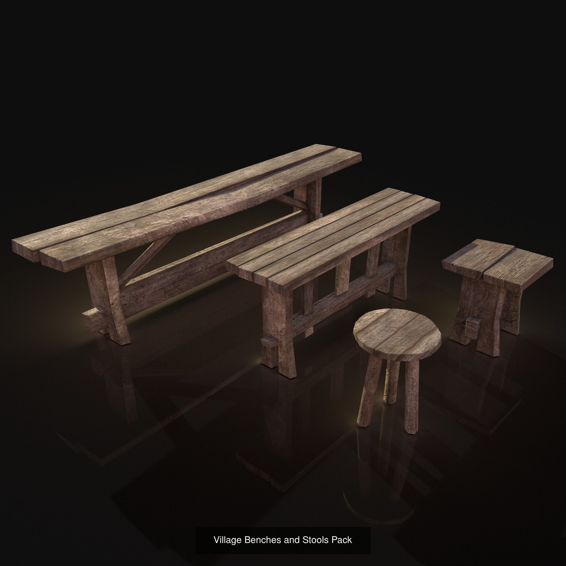 Next Gen AAA Village Builder Houses with interior 3D Model Collection_8