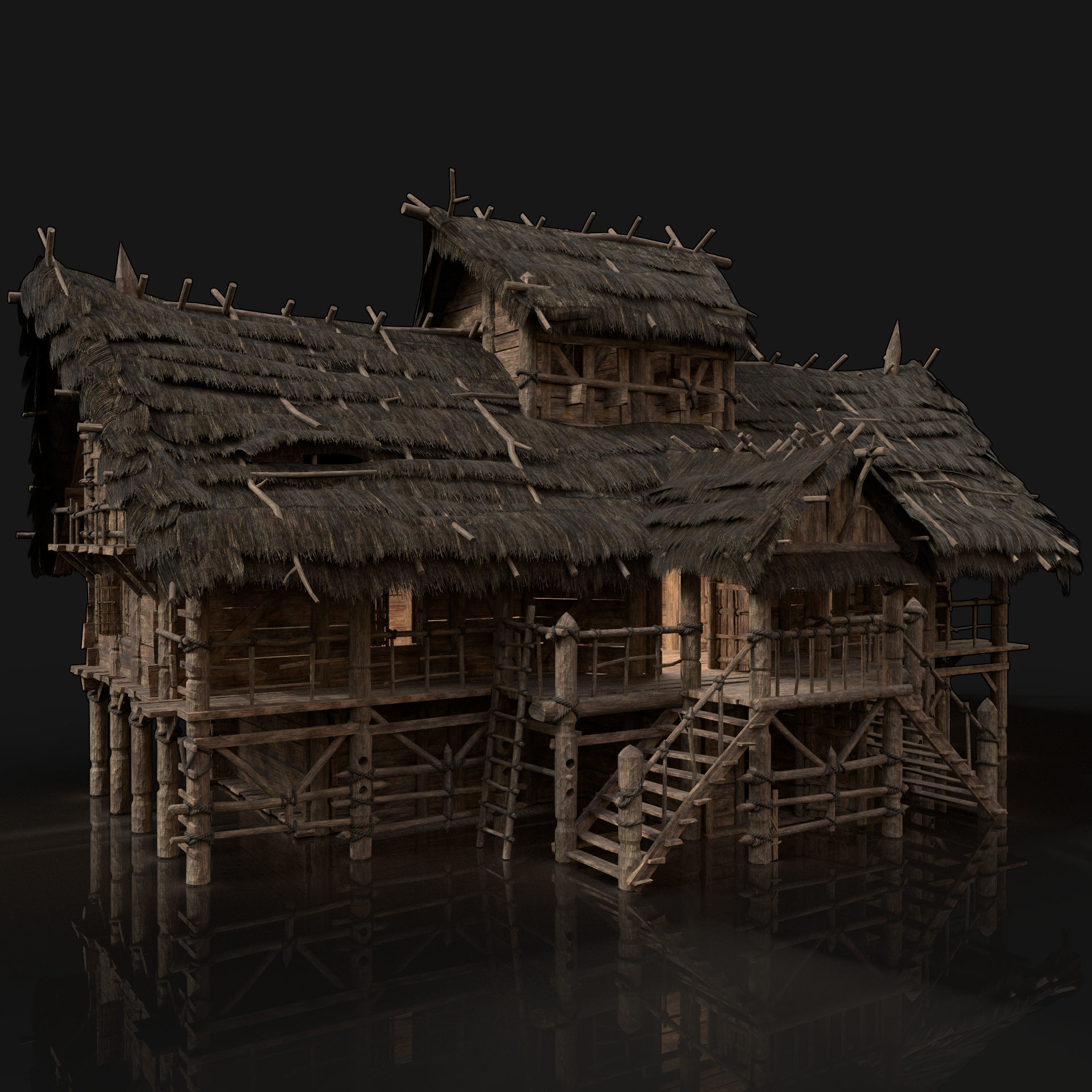 Next Gen AAA Village Builder Houses with interior 3D Model Collection_1